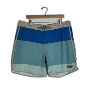 Patagonia Board Shorts Mens 38 Striped Swim Trunks Surf Swimwear Beach